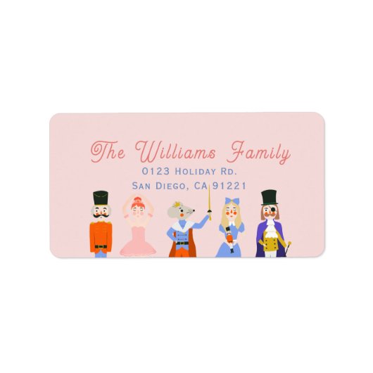 Nährwertkennzeichnung für rosa Feiertagsadresse Adressaufkleber (Vorne)