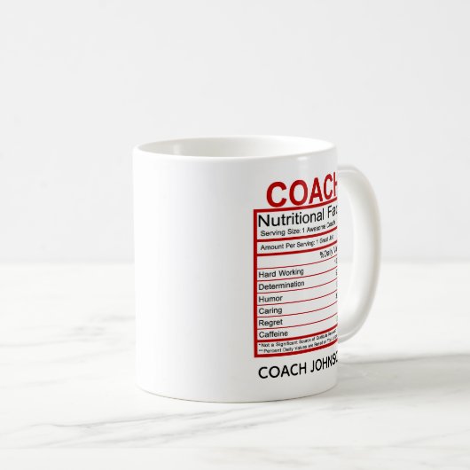 Nährwertkennzeichnung von Fun Coach Kaffeetasse (VorderseiteRechts)