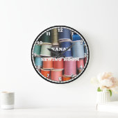 Nähsaal Thread Custom Round Clock Große Wanduhr (Zuhause)