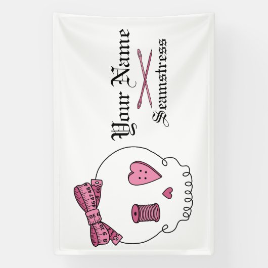 Nähschädel (rosa) banner (Vertikal)