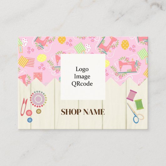 Nähshop Rosa Visitenkarte (Vorderseite)