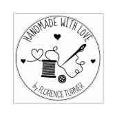 Nähstriche handgefertigt mit Liebe, Gummistempel (Prägung)