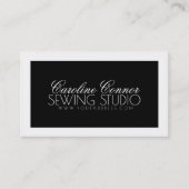 Nähstudio Schwarz-Weiß-Design-Karte Visitenkarte (Vorderseite)