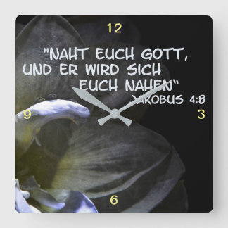 Naht euch Gott.. Quadratische Wanduhr