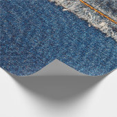 Naht mit orangefarbenem Faden auf gebleicht Geschenkpapier (Ecke)