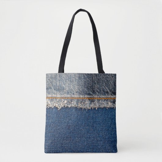 Naht mit orangefarbenem Faden auf gebleicht Tasche (Vorderseite)