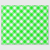 Nähte Match: Green n White Gingham Wrapping Paper Geschenkpapier (Flach)