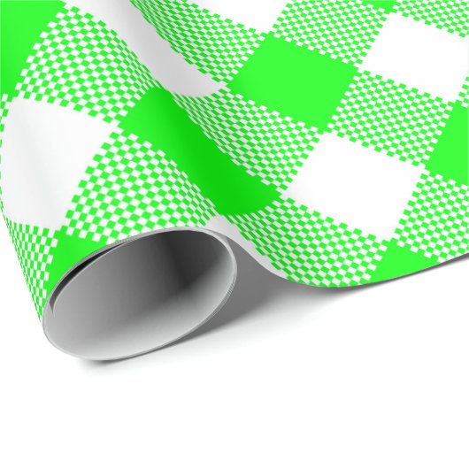 Nähte Match: Green n White Gingham Wrapping Paper Geschenkpapier (Rolleneckpunkt)