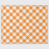Nähte Match: Orange n White Gingham Wrapping Paper Geschenkpapier (Flach)