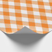 Nähte Match: Orange n White Gingham Wrapping Paper Geschenkpapier (Ecke)