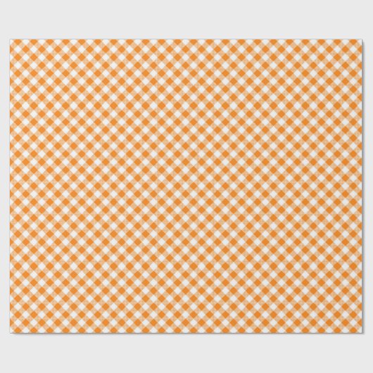 Nähte Match: Orange n White Gingham Wrapping Paper Geschenkpapier (Flach)