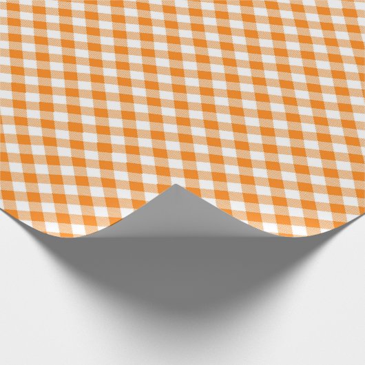 Nähte Match: Orange n White Gingham Wrapping Paper Geschenkpapier (Ecke)