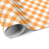 Nähte Match: Orange n White Gingham Wrapping Paper Geschenkpapier (Rolleneckpunkt)
