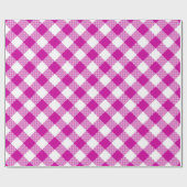 Nähte: Rosa in Weiß Gingham Wrapping Paper Geschenkpapier (Flach)