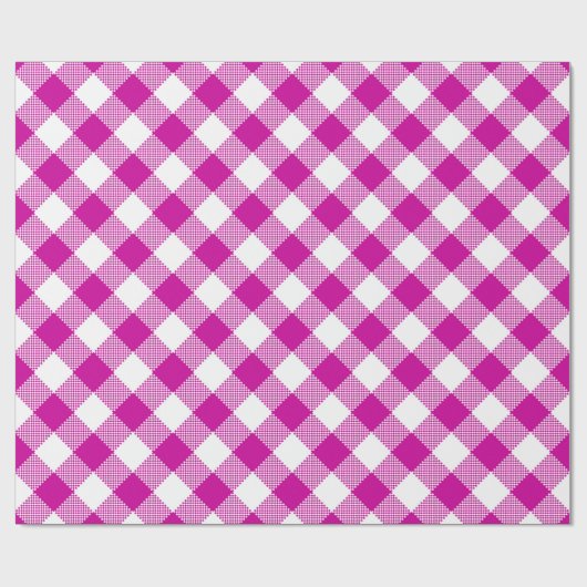 Nähte: Rosa in Weiß Gingham Wrapping Paper Geschenkpapier (Flach)