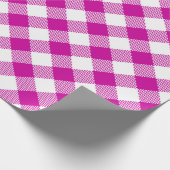 Nähte: Rosa in Weiß Gingham Wrapping Paper Geschenkpapier (Ecke)
