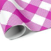 Nähte: Rosa in Weiß Gingham Wrapping Paper Geschenkpapier (Rolleneckpunkt)
