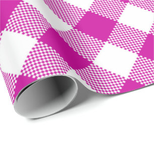 Nähte: Rosa in Weiß Gingham Wrapping Paper Geschenkpapier
