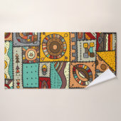 Nähte Stoffe in einem Patchwork-Stil. ethnisch Badehandtuch (Badehandtuch)