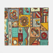 Nähte Stoffe in einem Patchwork-Stil. ethnisch Fleecedecke (Vorderseite (Horizontal))
