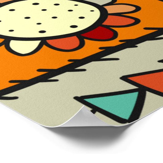 Nähte Stoffe in einem Patchwork-Stil. ethnisch Poster (Ecke)