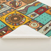 Nähte Stoffe in einem Patchwork-Stil. ethnisch Sherpadecke (3/4)