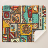 Nähte Stoffe in einem Patchwork-Stil. ethnisch Sherpadecke (Vorderseite (Horizontal))