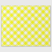 Nähte übereinstimmen: Gelbes, weißes Gingham Wrapp Geschenkpapier (Flach)
