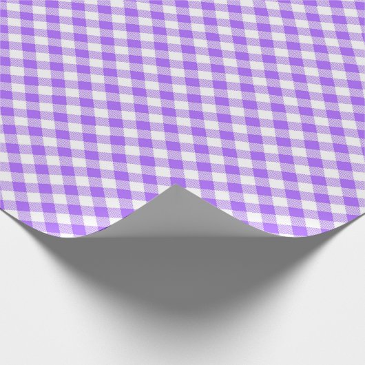 Nähte übereinstimmen: Lila in White Gingham Wrappi Geschenkpapier (Ecke)