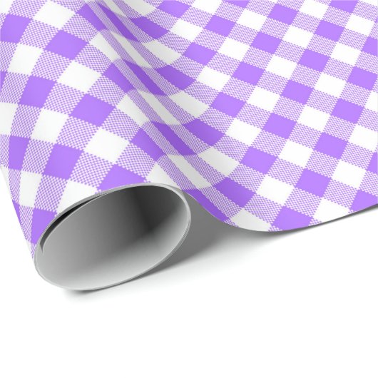 Nähte übereinstimmen: Lila in White Gingham Wrappi Geschenkpapier (Rolleneckpunkt)