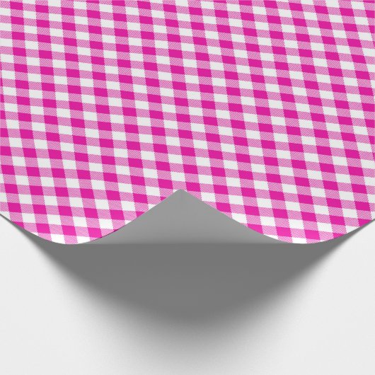 Nähte übereinstimmen: Pink und White Gingham Wrapp Geschenkpapier (Ecke)