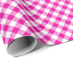 Nähte übereinstimmen: Pink und White Gingham Wrapp Geschenkpapier