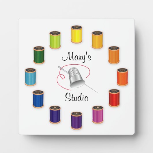 Nähthimmel, Nadel und Threads Fotoplatte (Vorderseite)