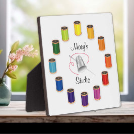 Nähthimmel, Nadel und Threads Fotoplatte