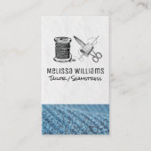 Nähthülse und Schere Visitenkarte (Vorderseite)