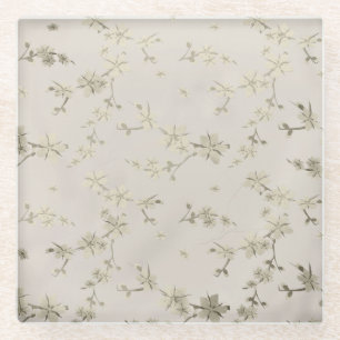 Nahtlos abstrakt kleine Retro-Vintage-beige Blume Glasuntersetzer