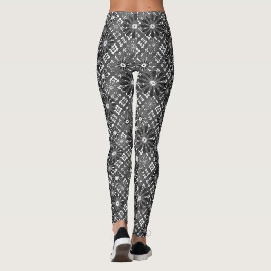 Nahtlos abstrakt, modern und kariert leggings (Rückseite)