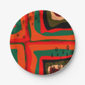 Nahtlos abstrakte Retrofarben Pappteller (Vorderseite)