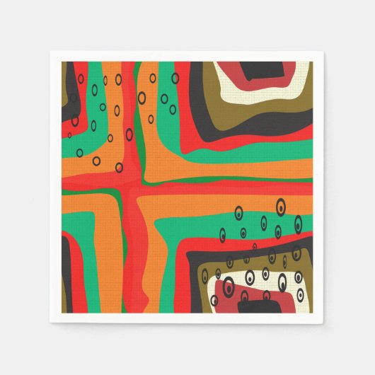Nahtlos abstrakte Retrofarben Serviette (Vorderseite)