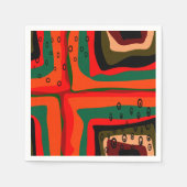 Nahtlos abstrakte Retrofarben Serviette (Vorderseite)