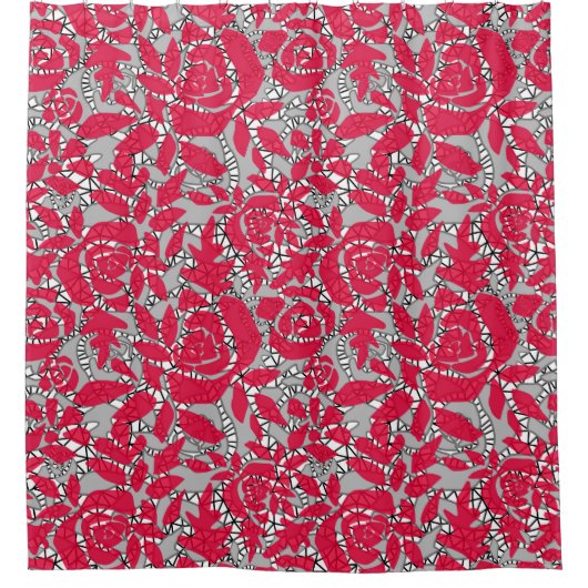 Nahtlos abstrakte Spitzen romantische Retro Vintag Duschvorhang (Vorderseite)