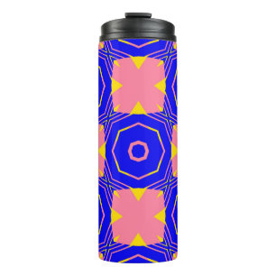 Nahtlos abstraktes geometrisches Blumenmuster abst Thermosbecher