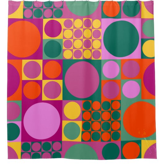 Nahtlos abstraktes geometrisches Hintergrundmuster Duschvorhang (Vorderseite)