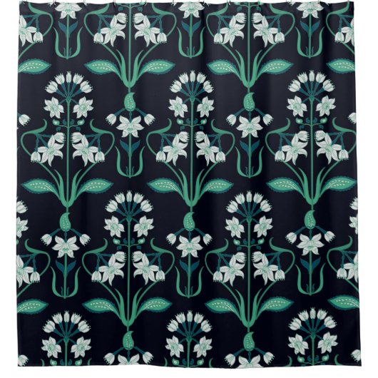 nahtlos abstraktes Jugendstil-Blumenmuster Duschvorhang (Vorderseite)