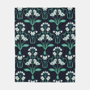 nahtlos abstraktes Jugendstil-Blumenmuster Fleecedecke