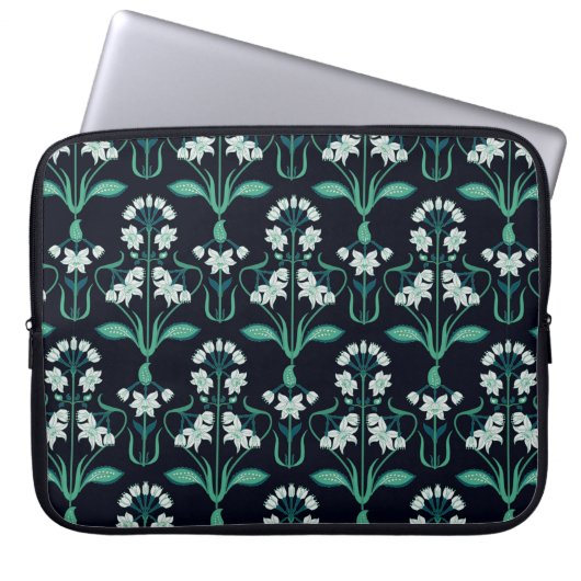 nahtlos abstraktes Jugendstil-Blumenmuster Laptopschutzhülle (Vorderseite)