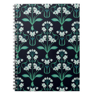 nahtlos abstraktes Jugendstil-Blumenmuster Notizblock