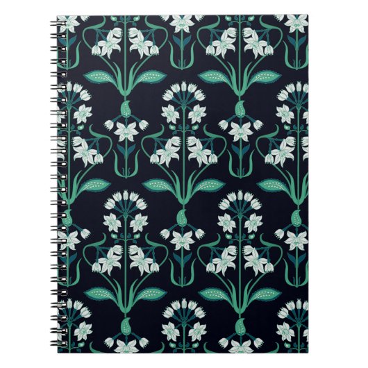 nahtlos abstraktes Jugendstil-Blumenmuster Notizblock (Vorderseite)