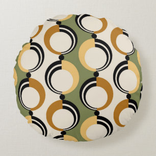 Nahtlos abstraktes Kettenmuster. Vintages Design, Rundes Kissen