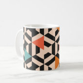 Nahtlos abstraktes Muster geometrischer Formen. Ge Kaffeetasse (Vorderseite Links)